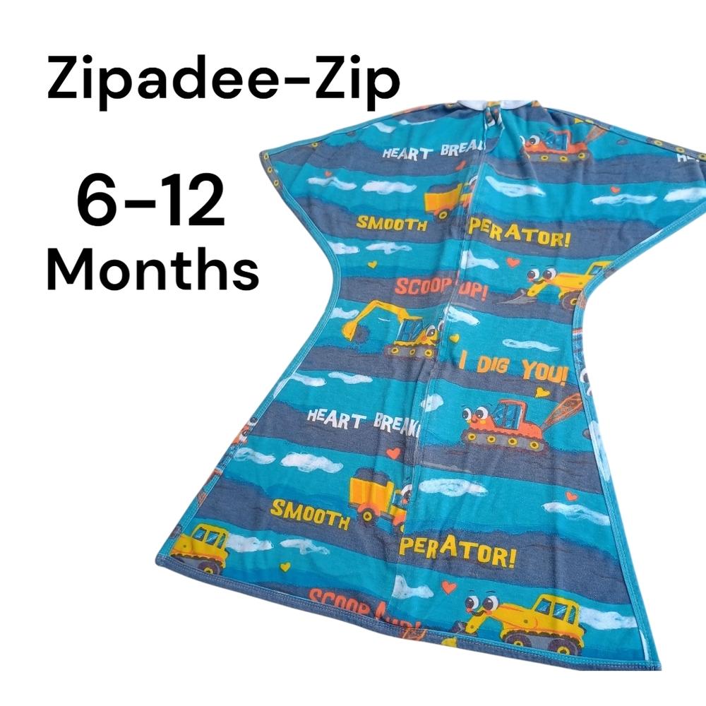 Zipadee-Zip construction swaddle transition blanket baby size medium 6-12 months